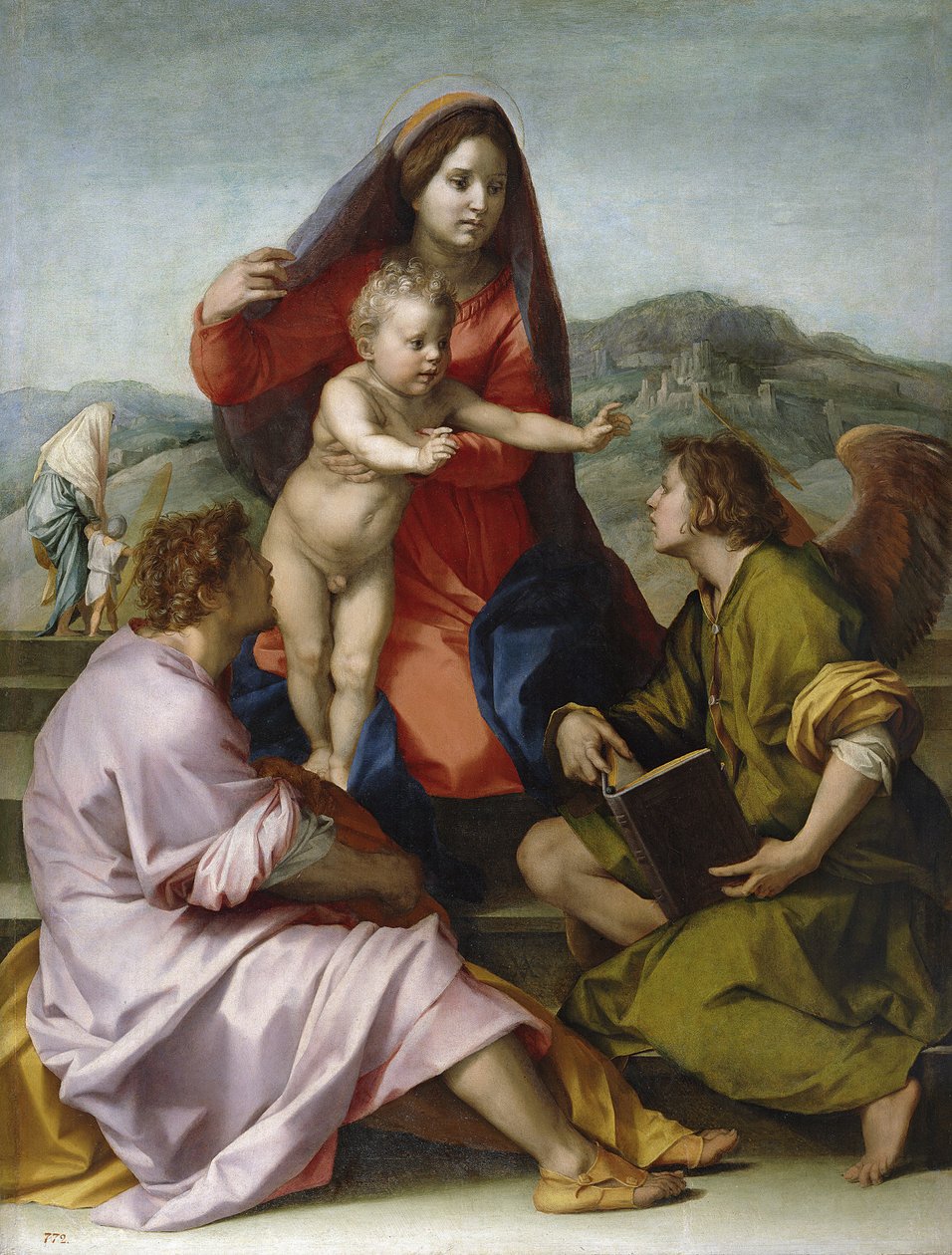 Madonna og barn med Saint Matthew og engelen av Andrea del Sarto