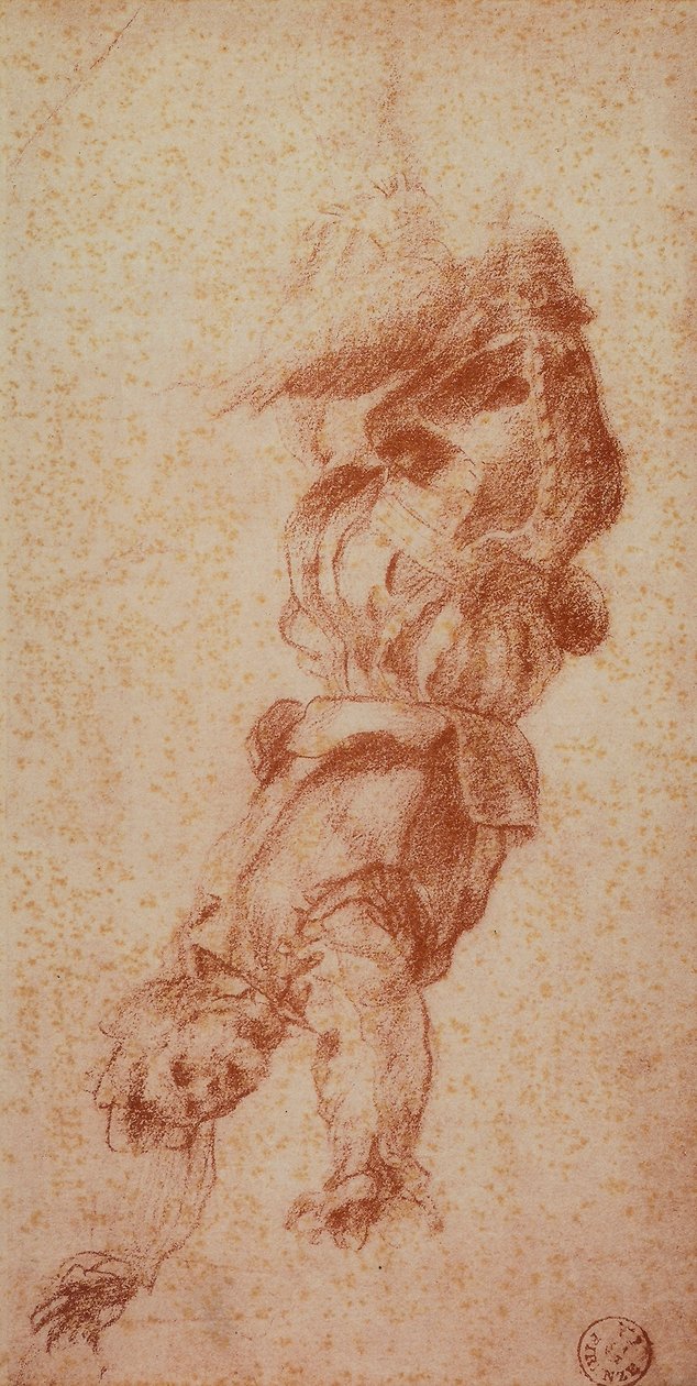 Onde skikkelser; tegning av Andrea del Sarto. Cabinet of Drawings and Prints, Uffizi Gallery, Firenze av Andrea del Sarto