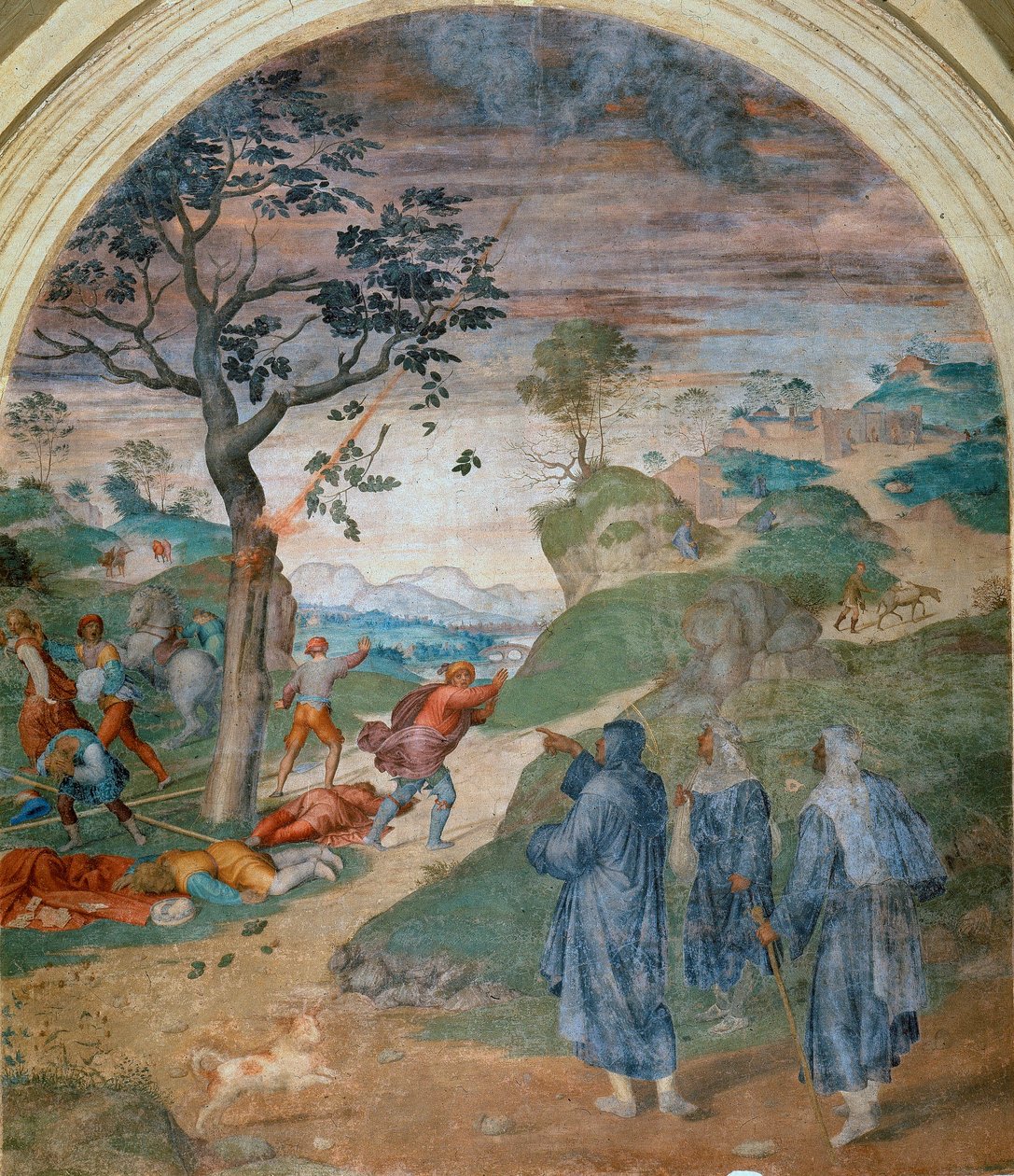 S. Filippo Benizzi straffer blasfemikerne, 1509-1510 av Andrea del Sarto