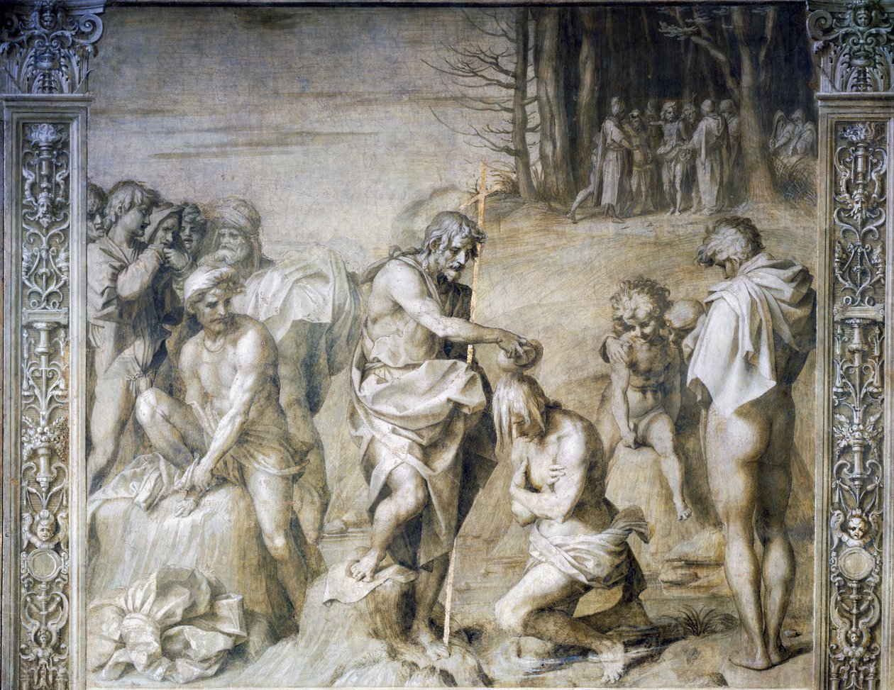 Johannes døper folkemengder av Andrea del Sarto