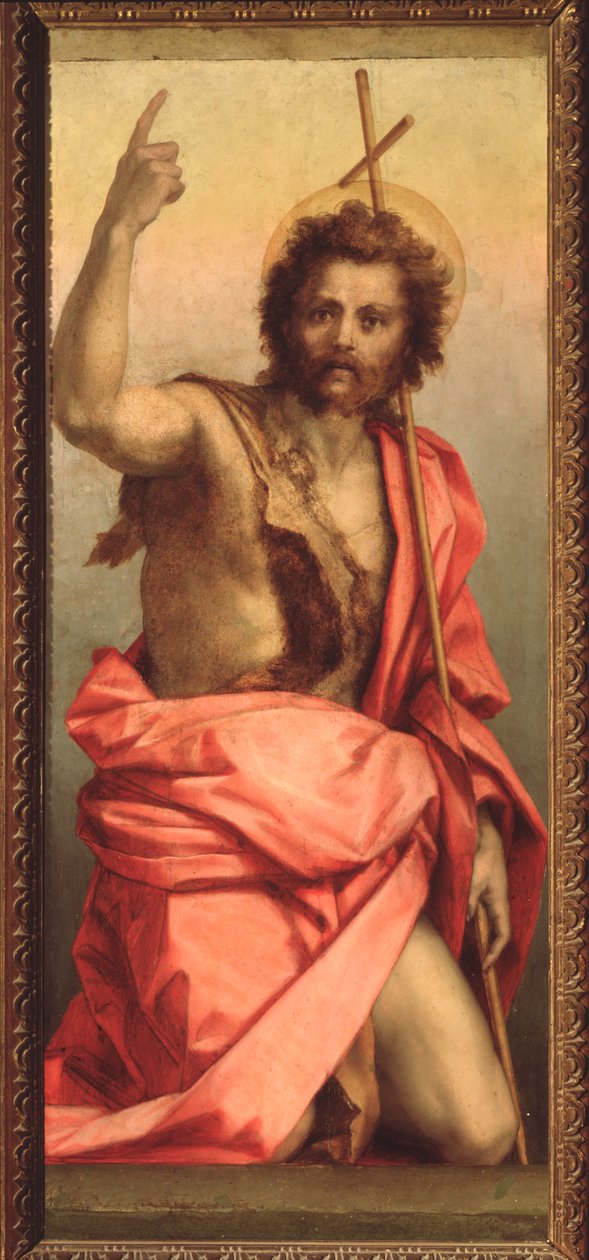 Døperen Johannes, altertavle av St. Agnes (maleri, 1525-1528) av Andrea del Sarto