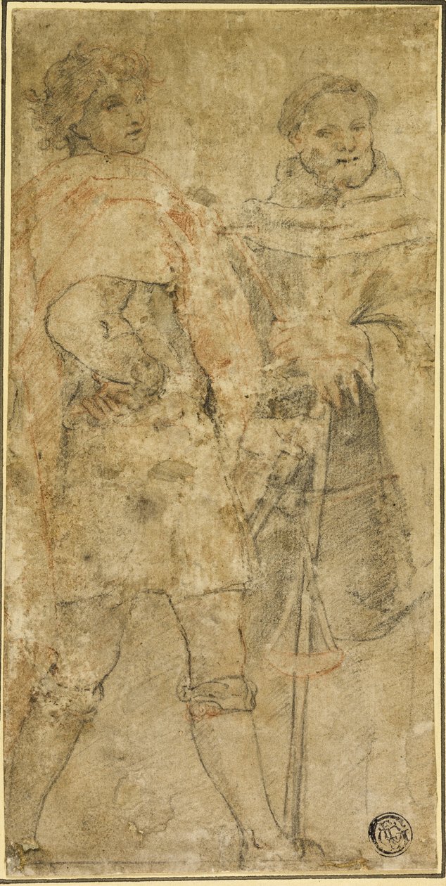 Saint Michael og San Giovanni Gualberto av Andrea del Sarto
