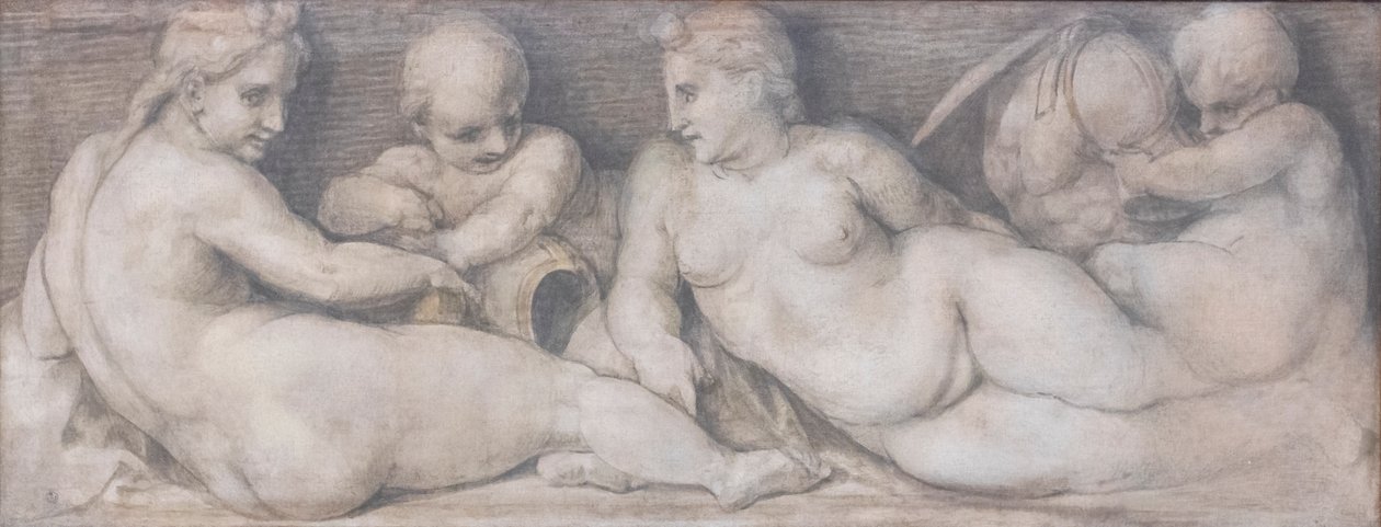 Scene med figurer i klassisk stil av Andrea del Sarto