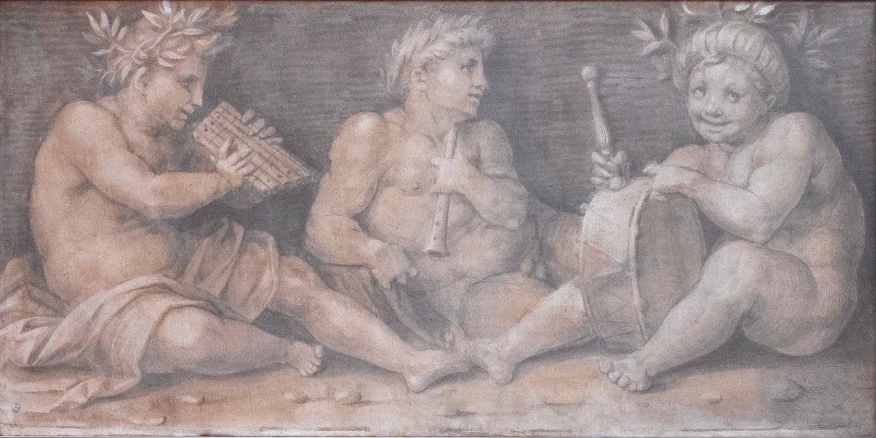 Scene med figurer i klassisk stil av Andrea del Sarto