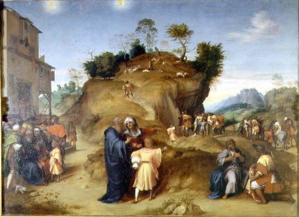 Scener fra St. Josephs barndom (olje på panel) av Andrea del Sarto