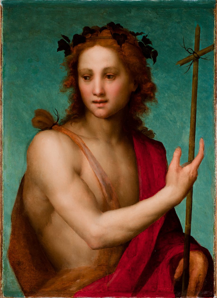 St. Johannes døperen, ca. 1517 (olje på panel overført til lerret) av Andrea del Sarto