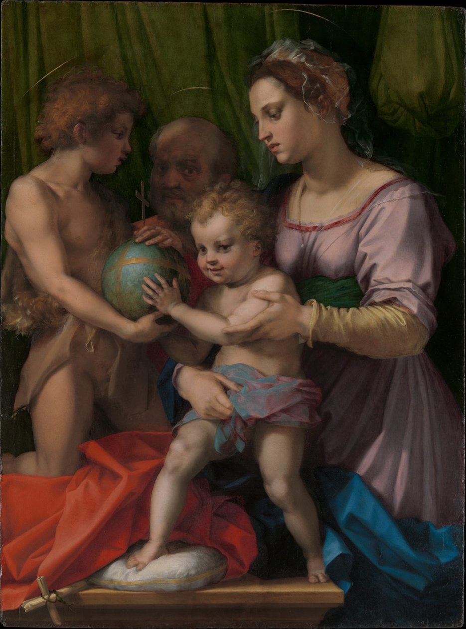 Den hellige familie med den unge døperen Johannes av Andrea del Sarto