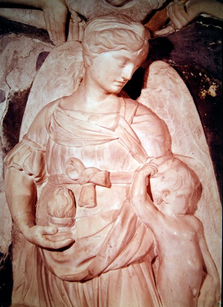 Veldedighet, fra begravelsesmonumentet til kardinal Forteguerri (marmor) (detalj av 434103) av Andrea del Verrocchio