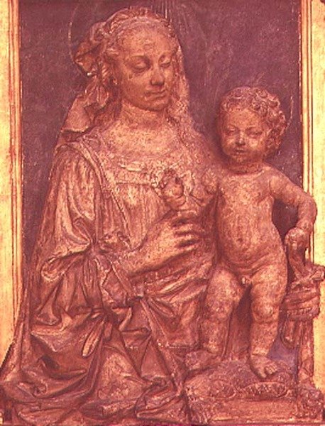 Madonna og barn (tre) av Andrea del Verrocchio