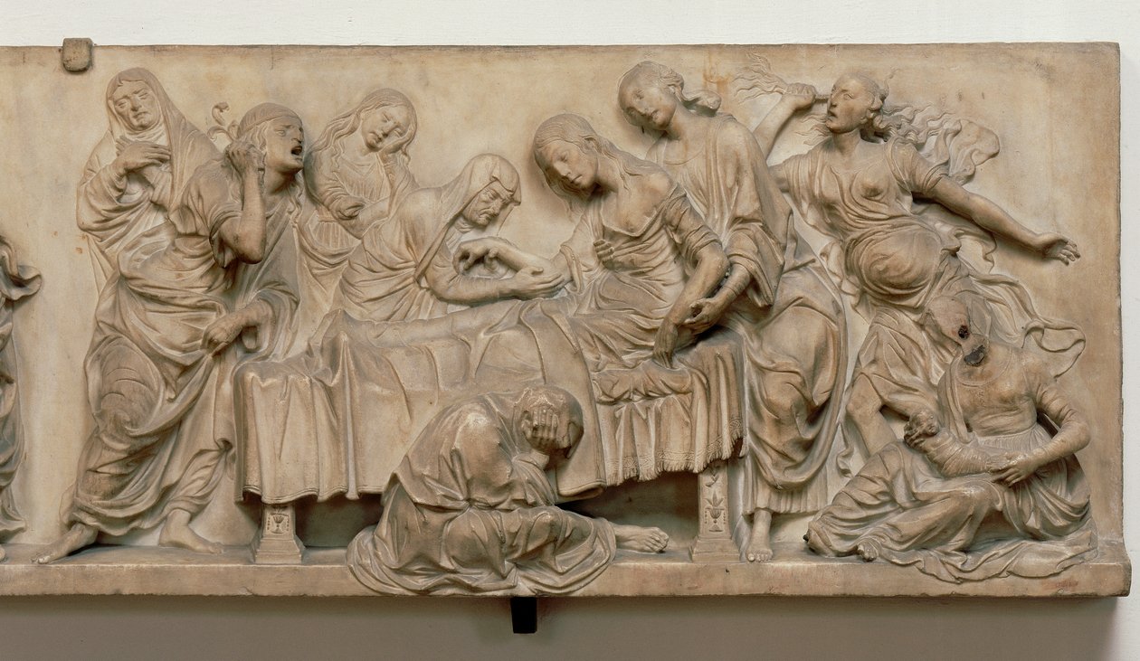 Relieff som viser Francesca Tornabuonis død av Andrea del Verrocchio
