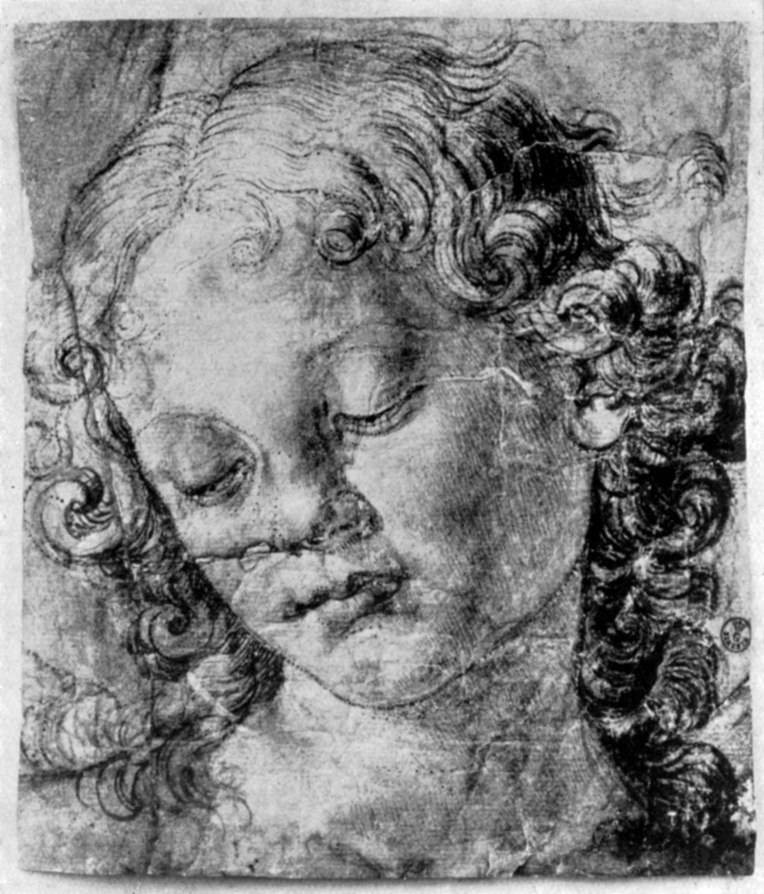 Hodet til en engel, 1400-tallet 1930. av Andrea del Verrocchio