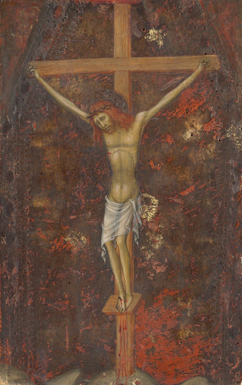 Kristus på korset [omvendt], ca. 13801390. av Andrea di Bartolo