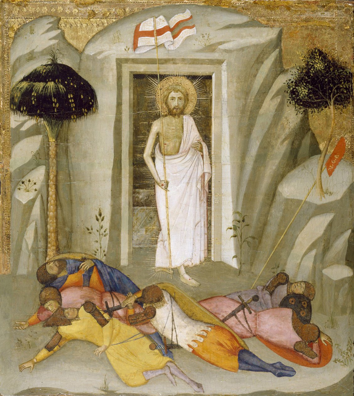 The Resurrection, ca. 1390-1410 (temperamaling og bladgull på panel) av Andrea di Bartolo