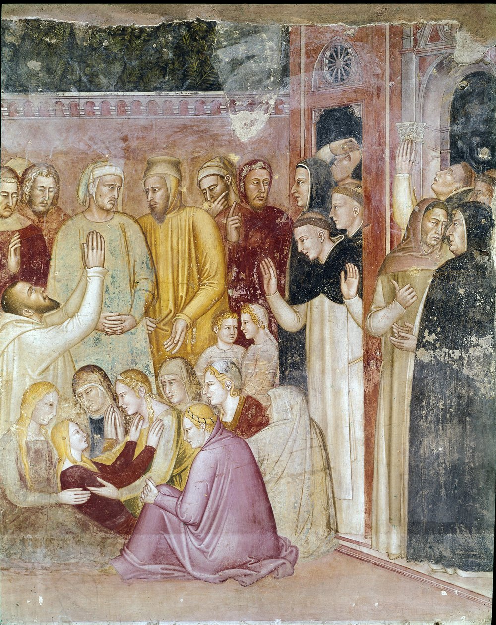 Sankt Peter Martyr helbreder den lammede Anna av Andrea di Bonaiuto (fl.1343 77)