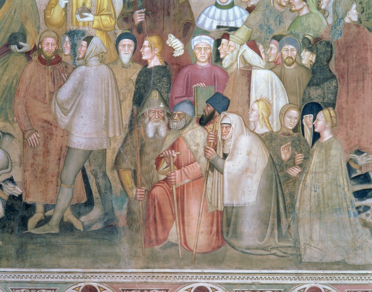 The Church Militant and Triumphant, detalj, fra det spanske kapellet, ca. 1369 av Andrea di Bonaiuto