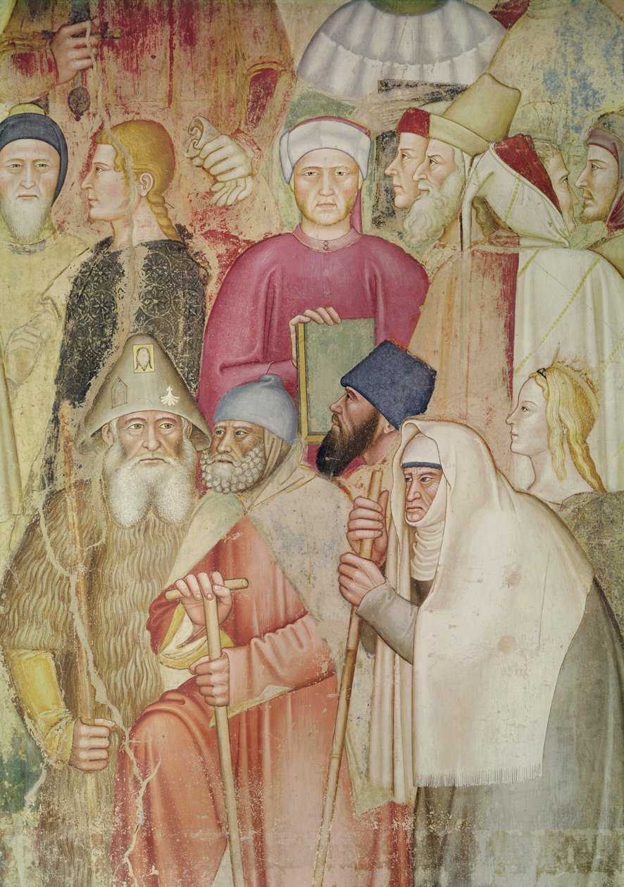 The Church Militant and Triumphant, i det spanske kapellet, detalj på høyre side, freskomaleri ca. 1369 av Andrea di Bonaiuto