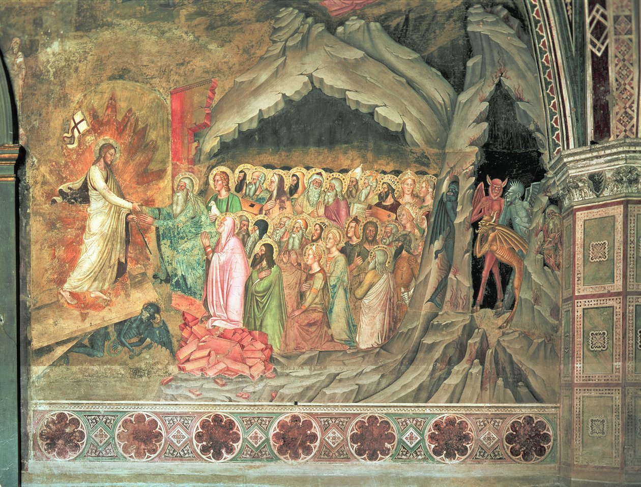 Nedstigningen til Limbo, fra det spanske kapellet, 1366-88 av Andrea di Bonaiuto fl.1343 77 Andrea di Bonaiuto fl.1343 77