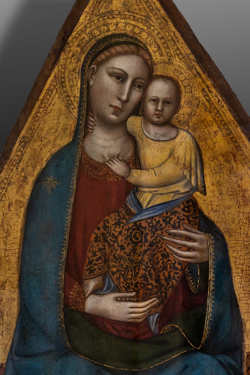 Tronet Madonna og Jesusbarnet av Andrea di Cione (attr.to) Orcagna
