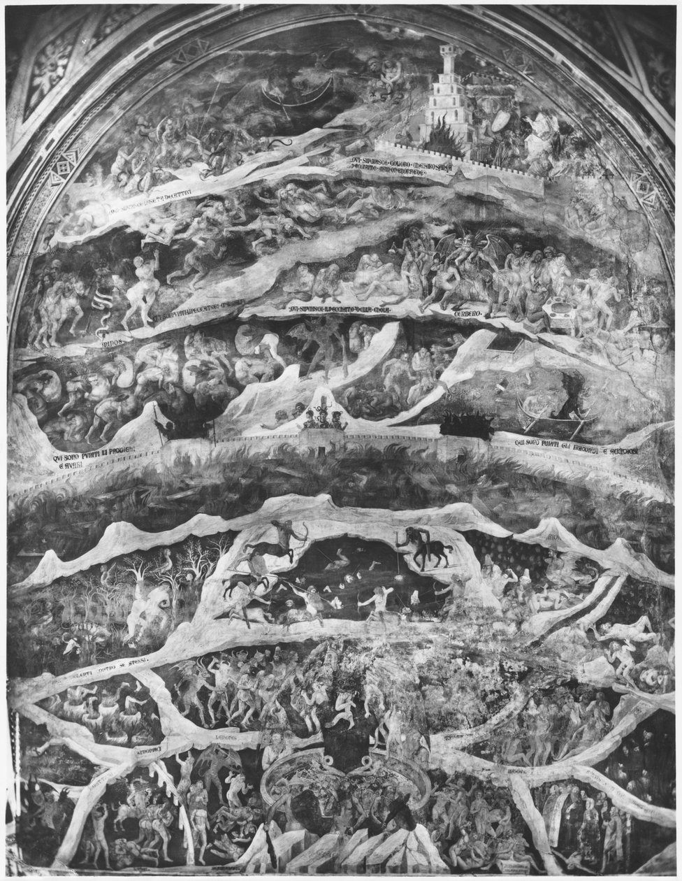 Helvete, fra The Divine Comedy (Inferno) av Dante Alighieri (1265-1321) av Andrea di Cione Orcagna