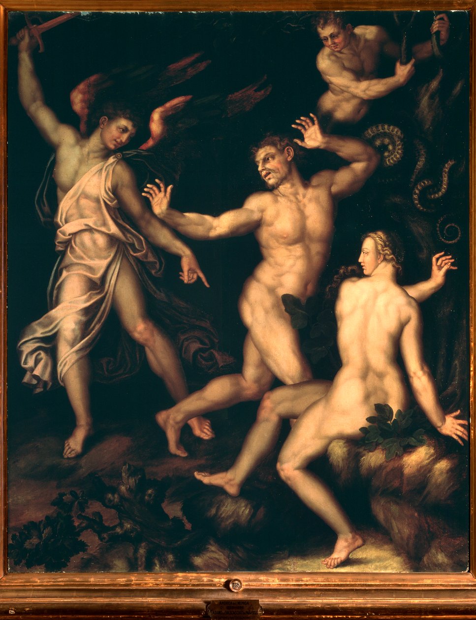 Adam og Eva utvist fra paradiset (Paintin av Andrea di Mariotto del Minga