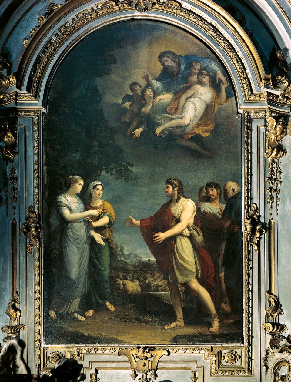 Jacob og Rachel, av Andrea Appiani, 1700-tallet, olje på panel av Andrea the Elder Appiani