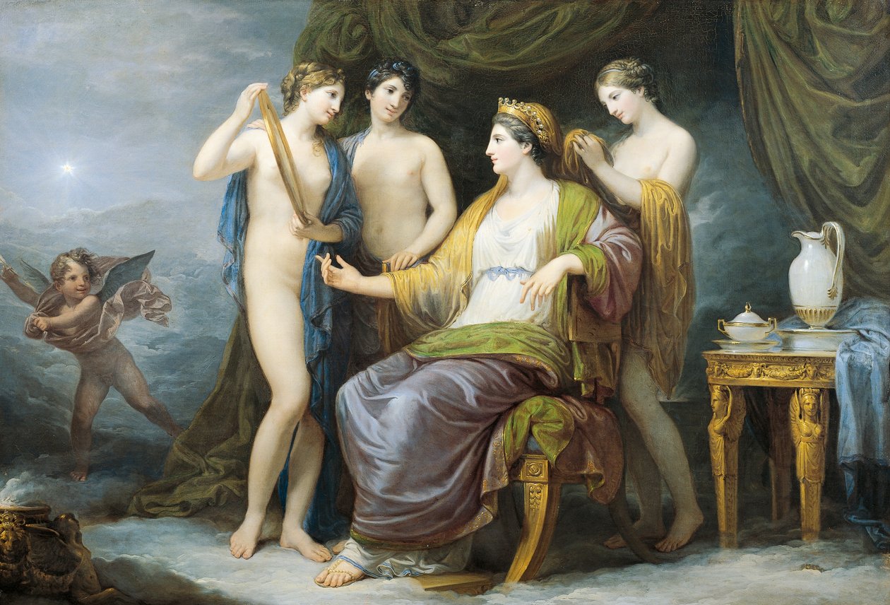 Juno bading eller Juno kledd av Graces, av Andrea Appiani (1754-1817), olje på lerret av Andrea the Elder Appiani