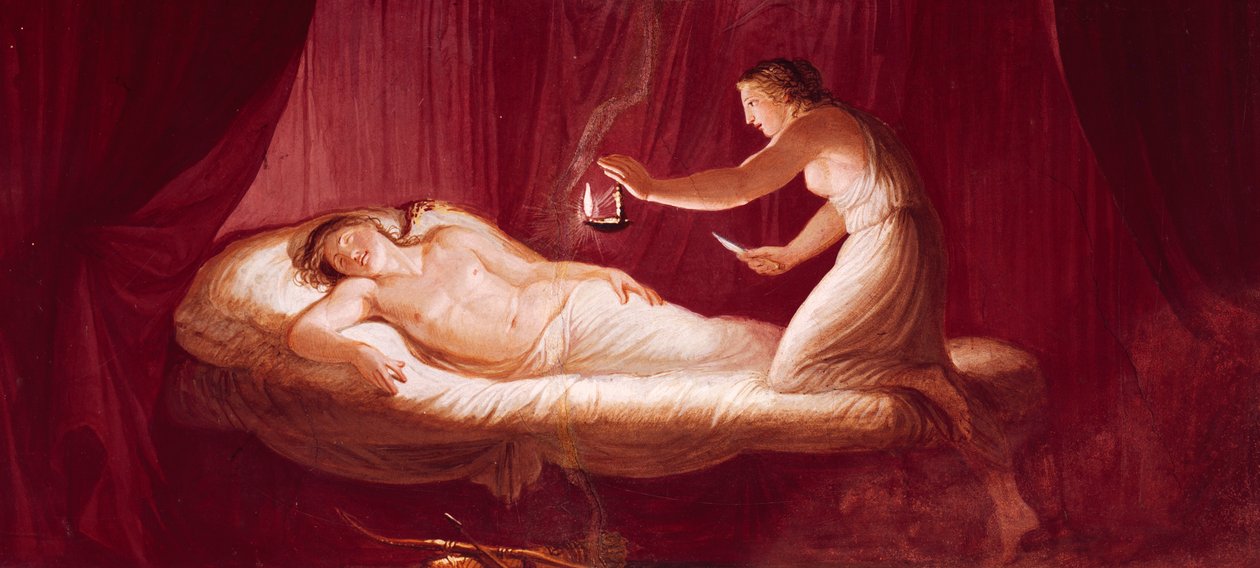 Love Injuring Psyche, av Andrea Appiani, freskomaleri av Andrea the Elder Appiani