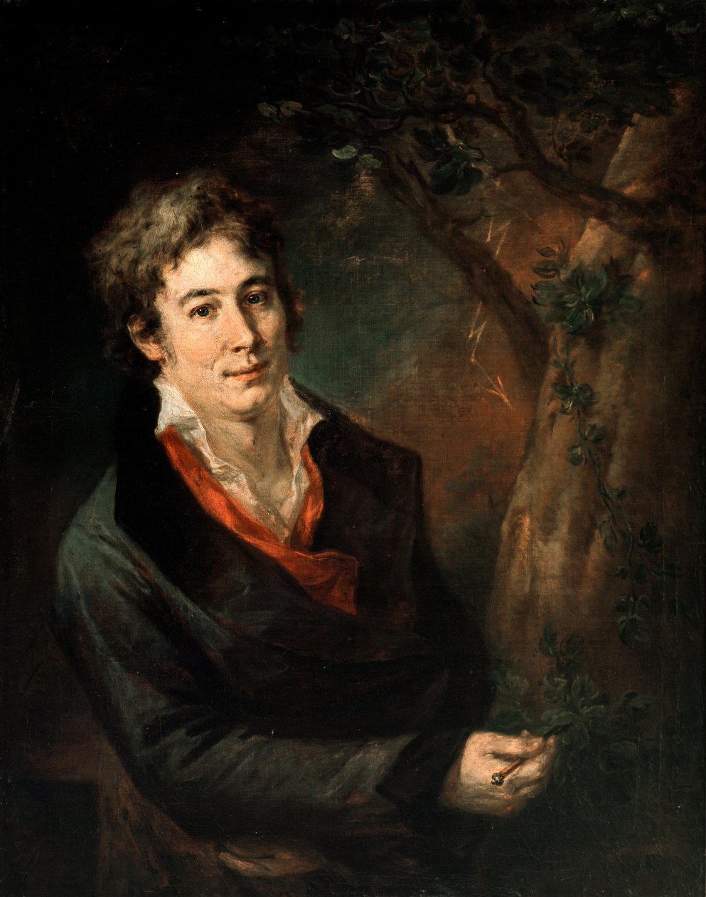 Portrett av den italienske poeten og dramatikeren Ugo Foscolo (1778-1827) Maleri av Andrea Appiani (1754-1817) av Andrea the Elder Appiani