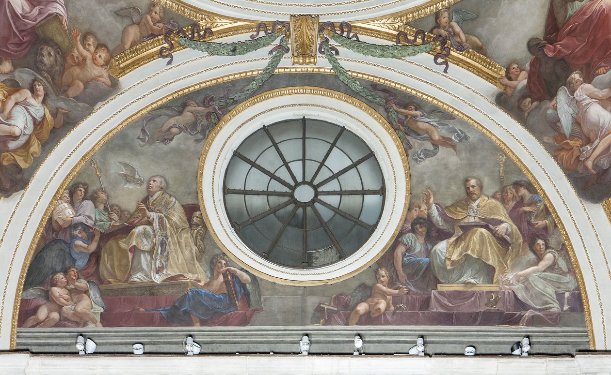 Saint Ambrose og Saint Gregory the Great, 1792-95 av Andrea the Elder Appiani