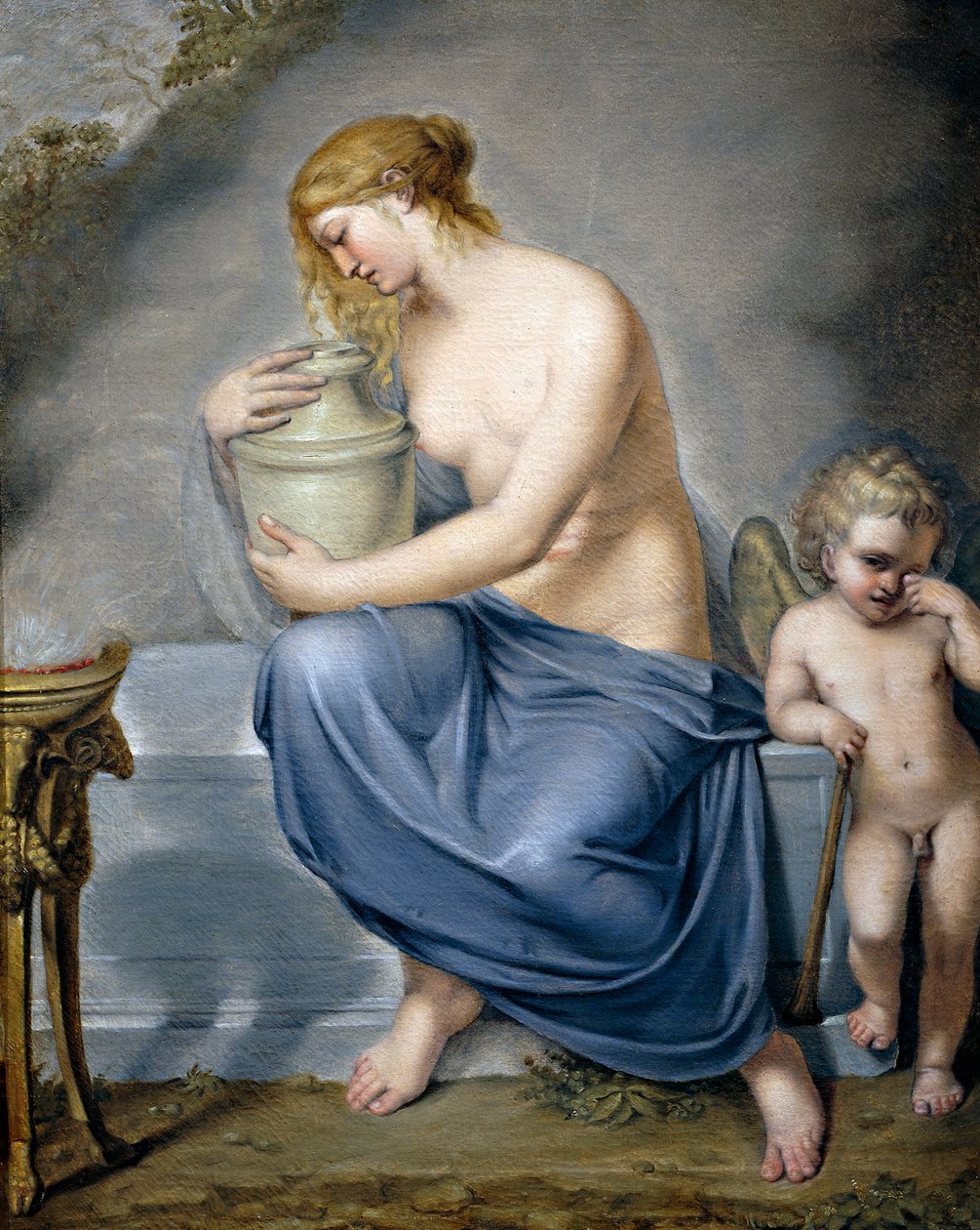 Venus og jomfruhinnen gråter, ca 1790, tilskrevet Andrea Appiani (1754-1817), olje på lerret, 73x58 cm av Andrea the Elder Appiani