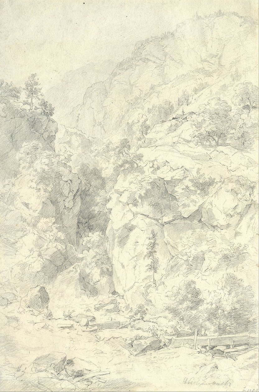 Fjellaktig landskap av Andreas Achenbach