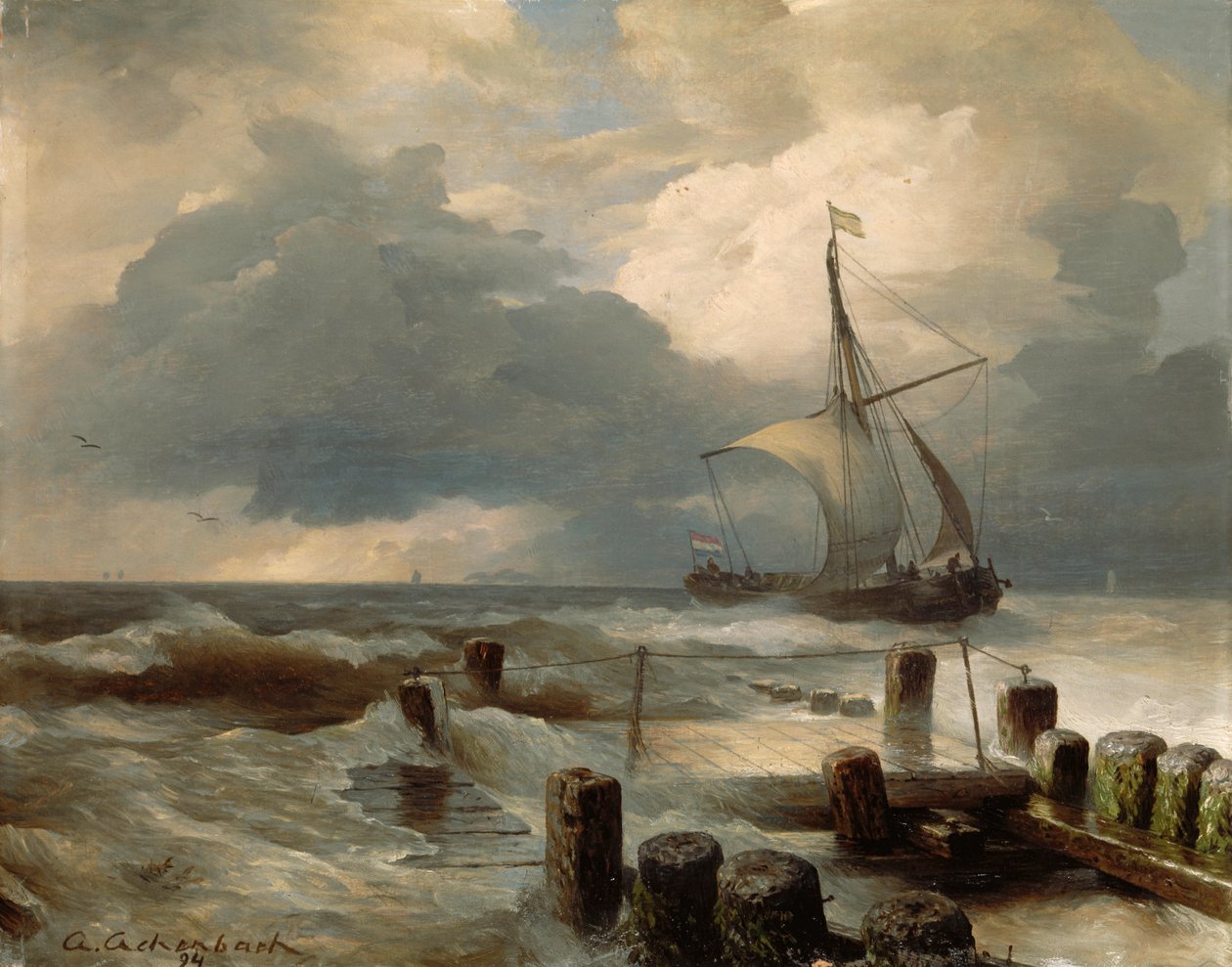 Seascape, 1894 av Andreas Achenbach