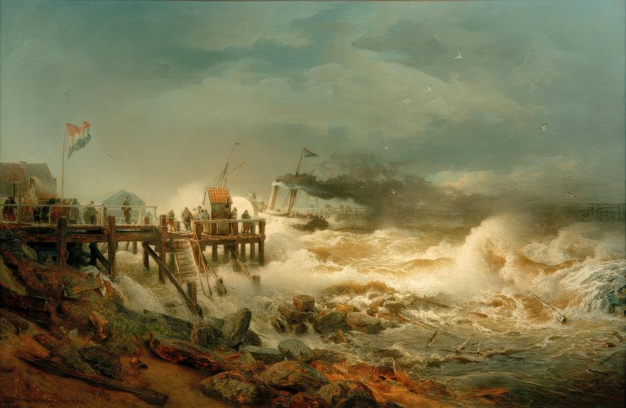 Avgang av en dampbåt av Andreas Achenbach