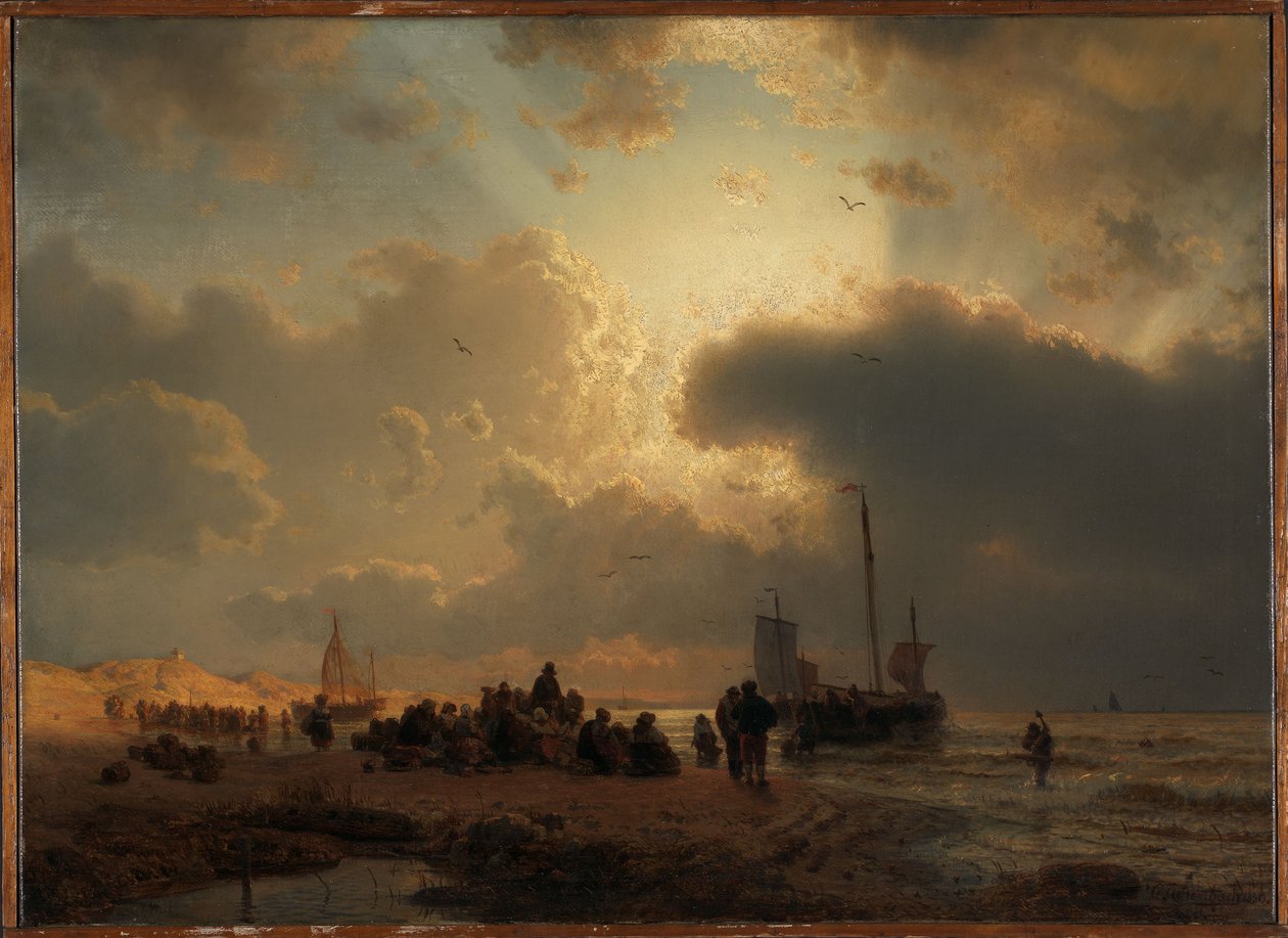 Strand ved Scheveningen av Andreas Achenbach
