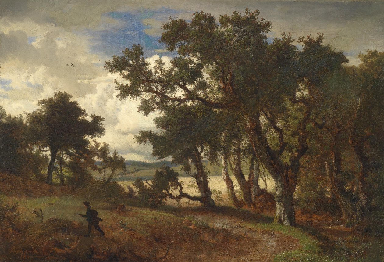 Jeger i landskapet av Andreas Achenbach