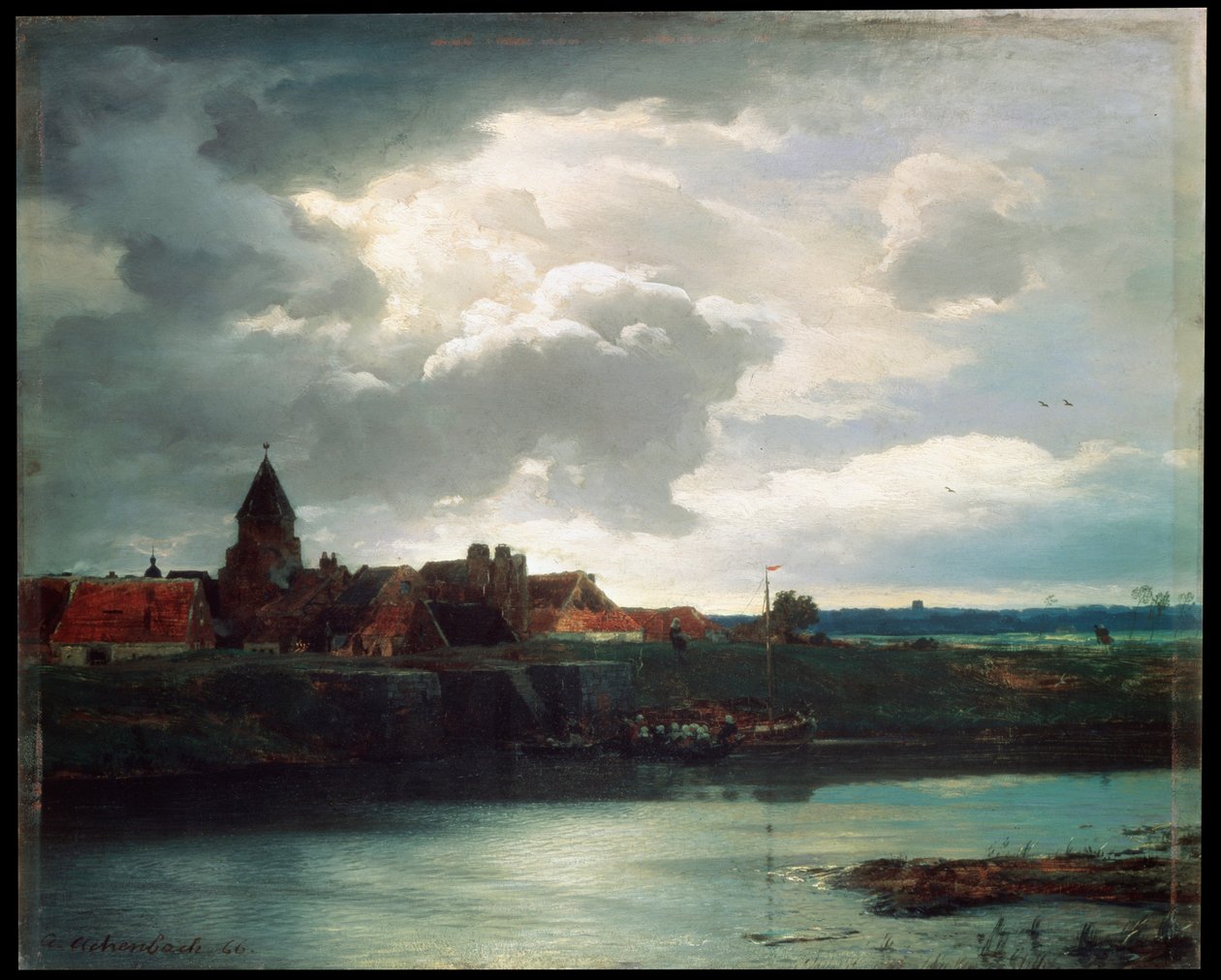 Landskap med en elv, 1866 av Andreas Achenbach