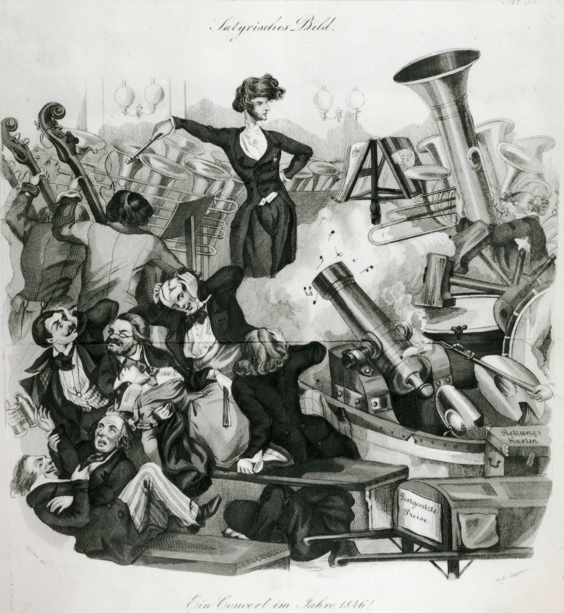 En konsert av Hector Berlioz (1803-69) i 1846 (gravering) av Andreas Geiger