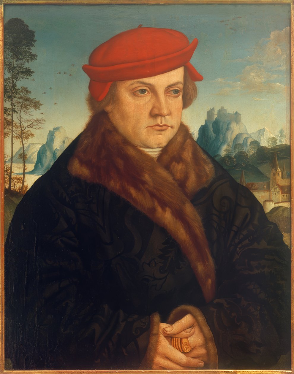 Portrett av en mann med en rød beret av Andreas Haider
