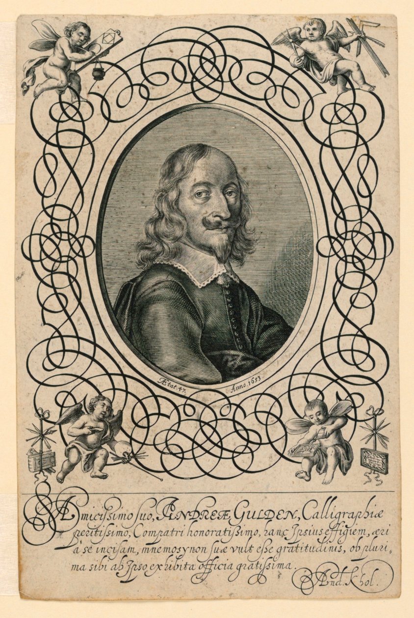 Portrett av Kaligrafen Andreas Gulden av Andreas Kohl