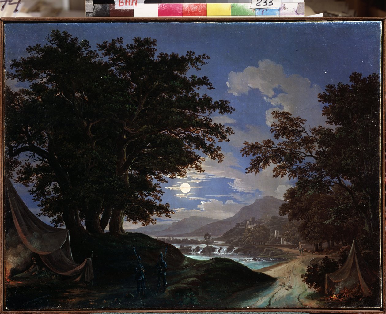 Scenografi for operaen Ruslan og Lyudmila av M Glinka - Maleri av Andreas Leonhard Roller (1805-1891), olje på lerret av Andreas Leonhard Roller