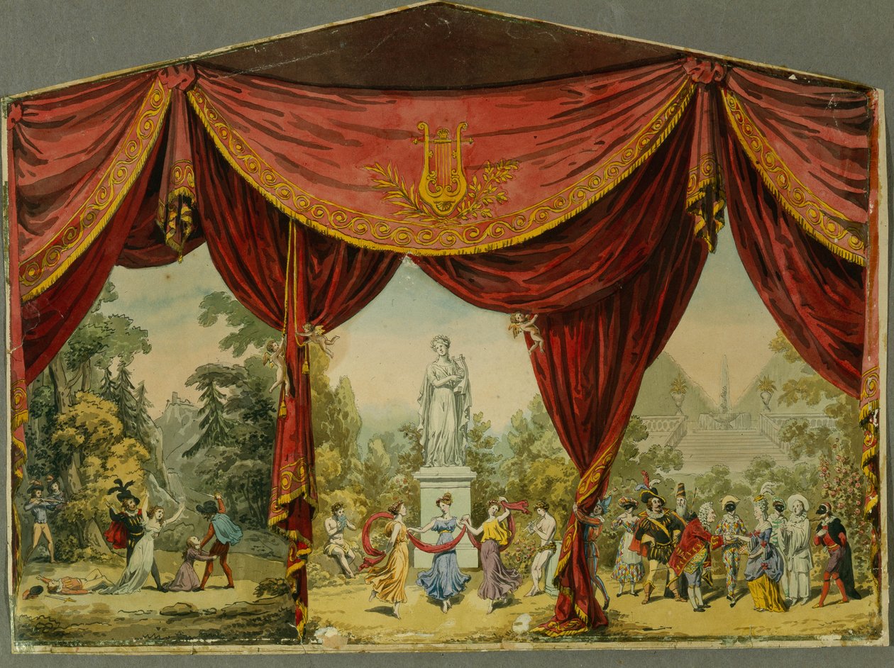 Skisse for teppet til Imperial Theatre i St. Petersburg, 1830-årene av Andreas Leonhard Roller