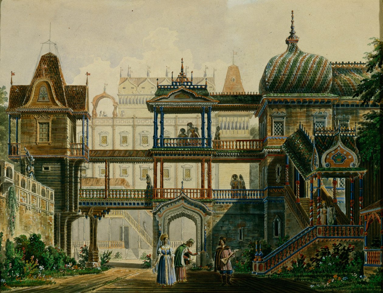 Scenedesign for operaen Askolds Grave av A. Verstovski, 1841 av Andreas Leonhard Roller