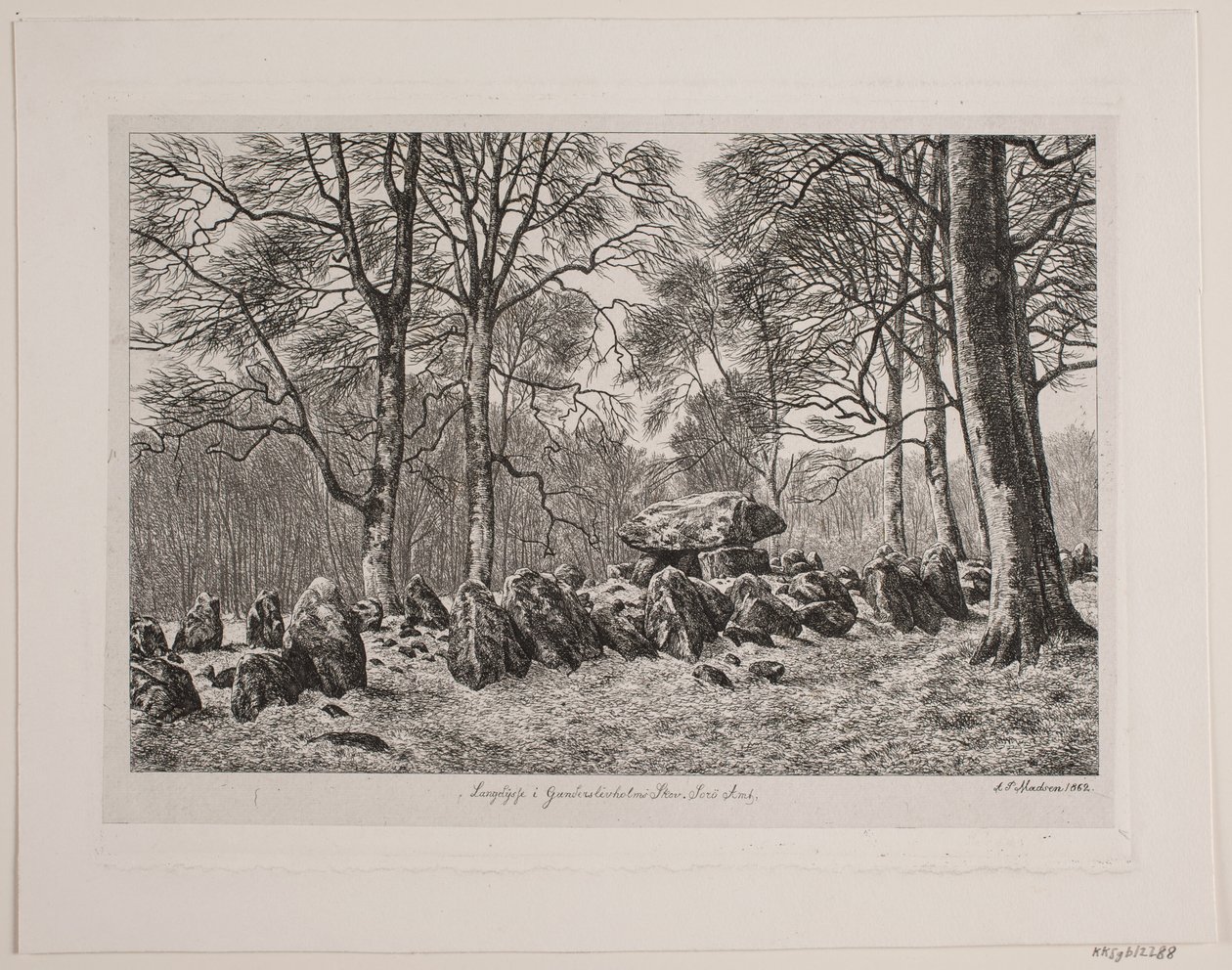 Langdysse ved Gunderslevholm skog av Andreas Peter Madsen