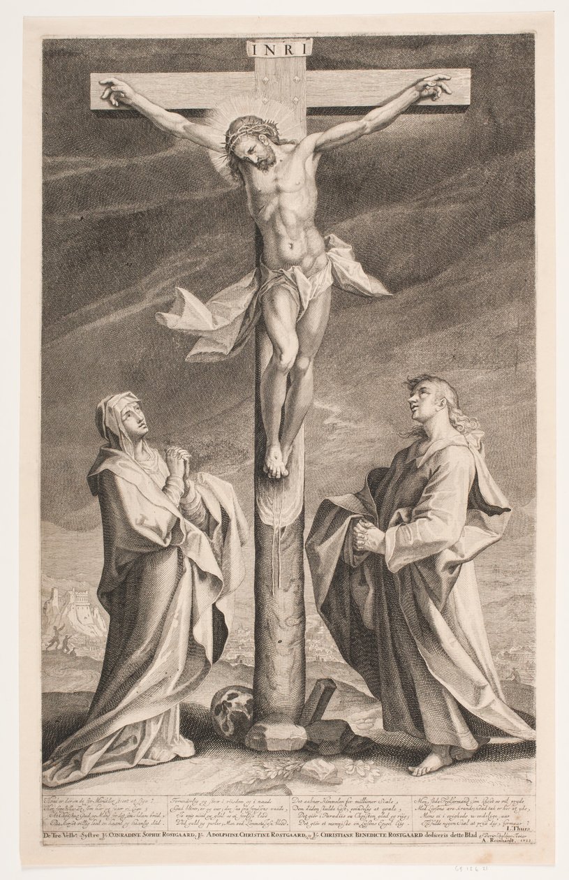 Kristus på korset mellom Maria og Johannes av Andreas Reinhardt