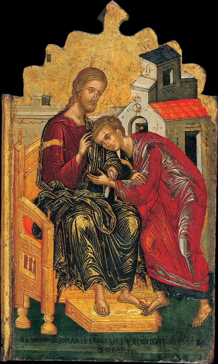 Kristus gav velsignelsen til evangelisten Johannes, ca. 1450 av Andreas Ritzos