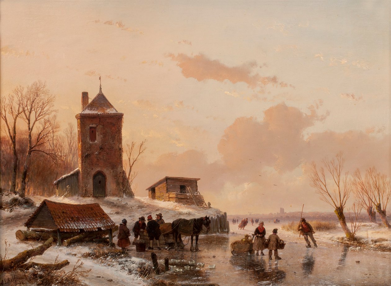 Laster sleden av Andreas Schelfhout