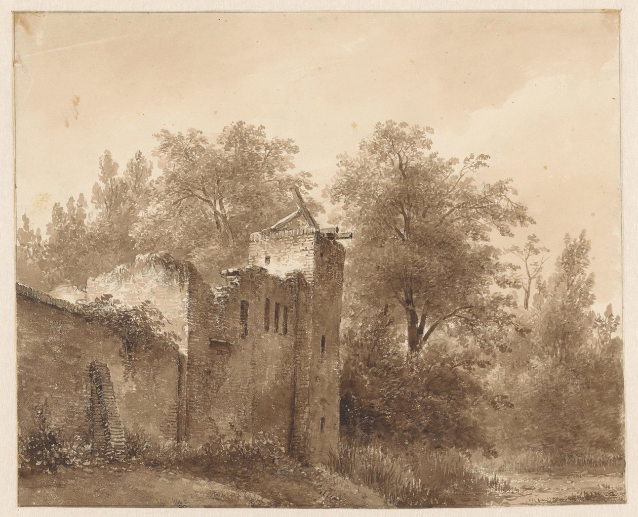 Ruin i et landskap av Andreas Schelfhout