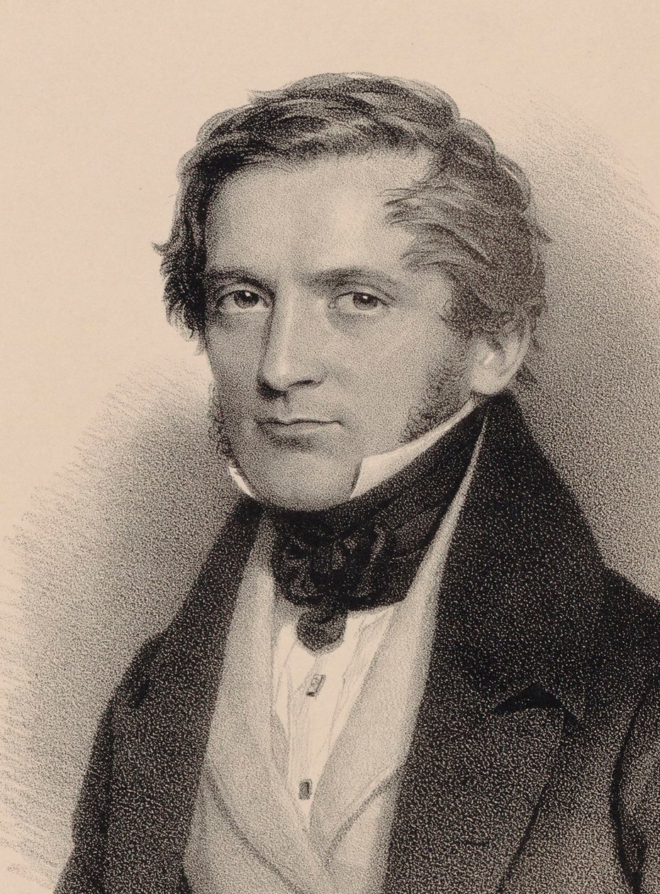 Portrett av komponisten Franz Lachner 1803-1890, 1830. av Andreas Staub