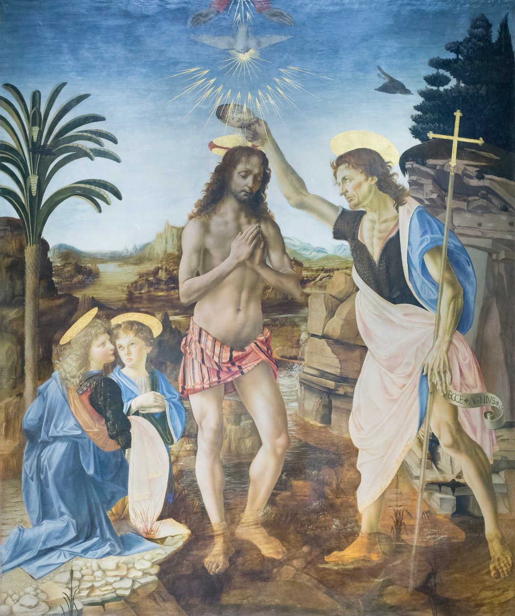 Kristi dåp av Andreea & Vinci Leonardo da (1452 1519) Verrocchio