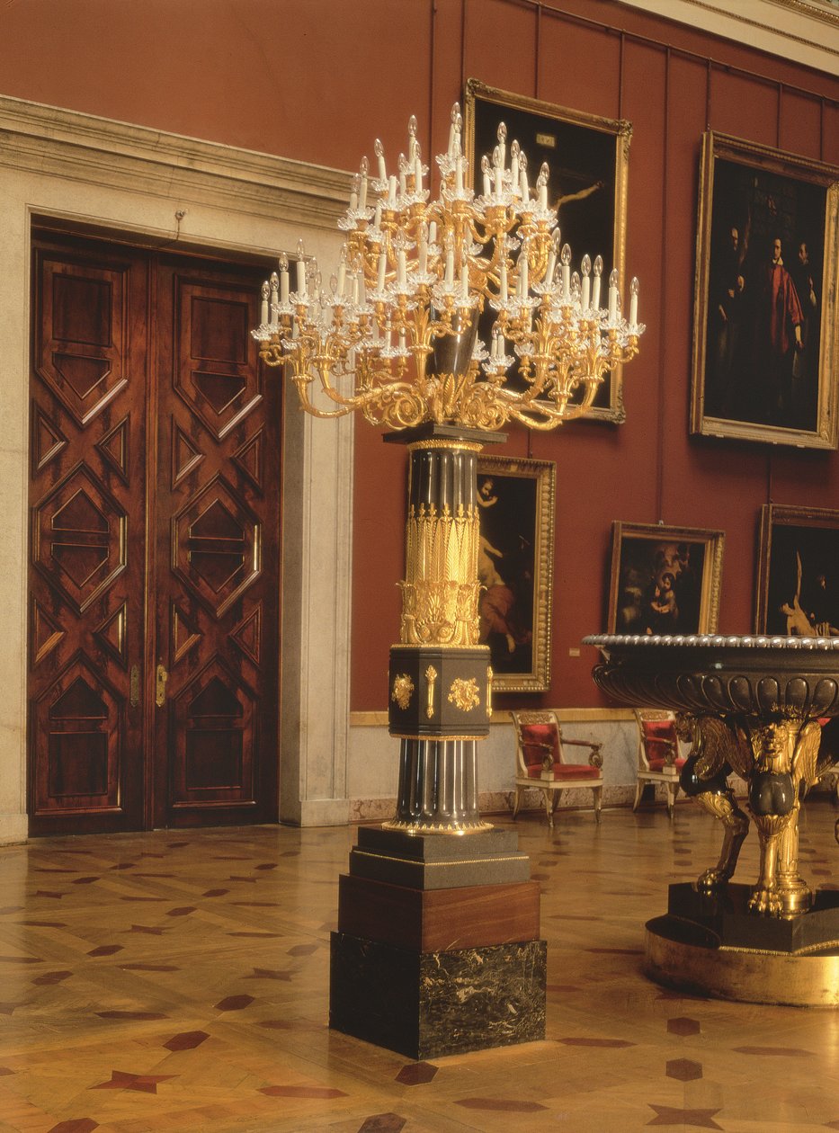 Candelabrum, Kolyvan Factory, 1805 (Korgon porfyr og forgylt bronse) av Andrei Nikiforovich Voronikhin